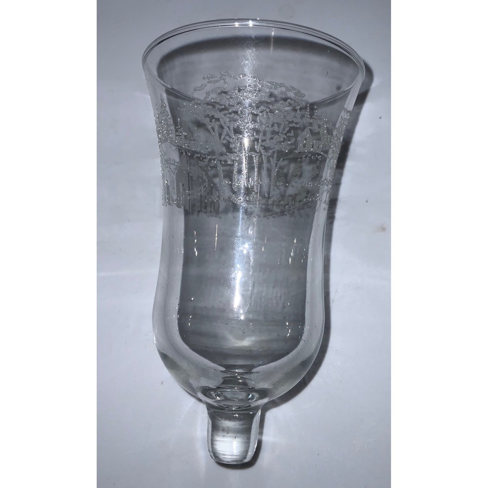 Vintage Homco Etched Clear Glass Church Landscape 5.5" tall - Picture 3 of 3